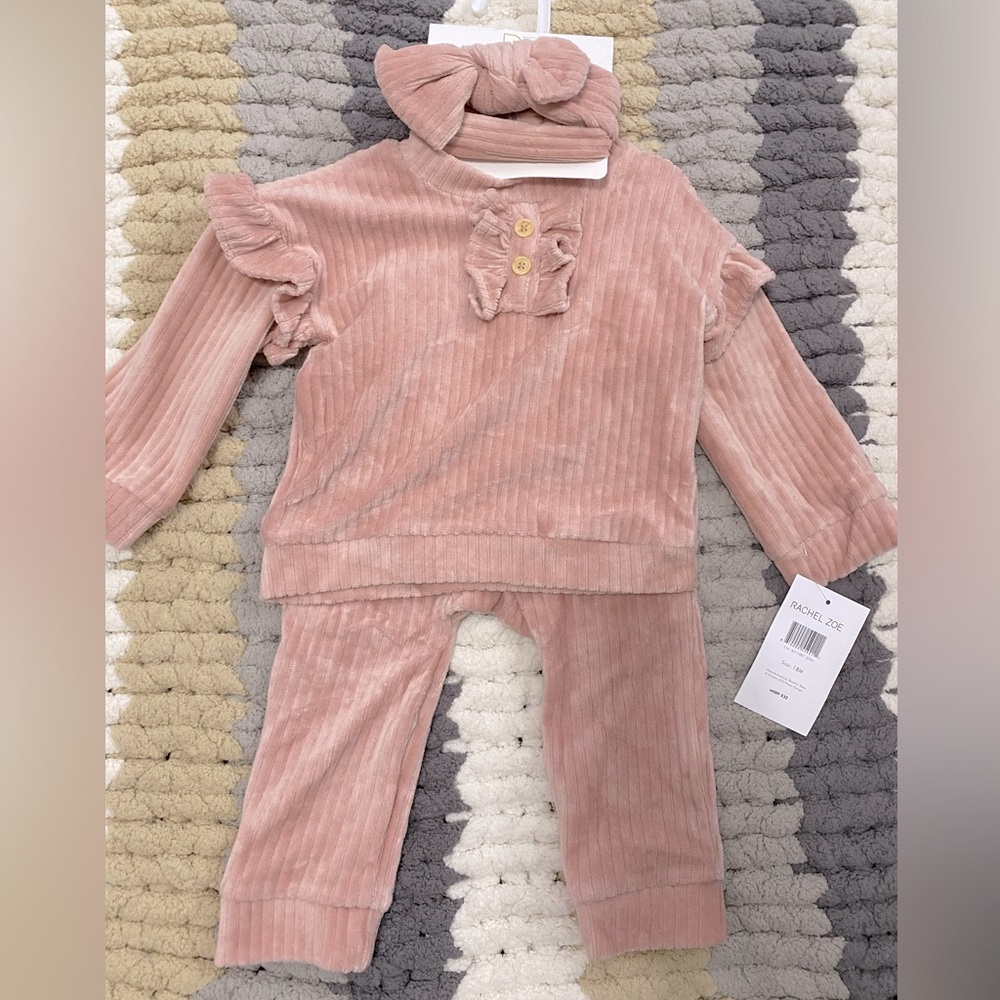 RZ BABY Rachel Zoe 3 Piece Set Velour 18M NWT